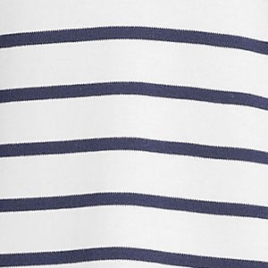 white/navy stripe tipped