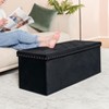Itopfox Black Velvet Storage Ottoman Bench with Hidden Compartment, Foldable Footrest Stool for Living Room, Bedroom, Entryway - 4 of 4