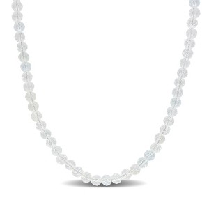 EVERLY JEWELRY | Sterling Silver 16ct TGW Fancy-Cut White Topaz Vintage Necklace, 19 inc - 1 of 4