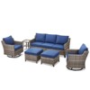 Belord 6 Piece Outdoor Patio Wicker Furniture Sets, High Back Outdoor Conversation Set Sectional Sofa with Wicker Swivel Rocker Patio Chairs Ottomans - 3 of 4