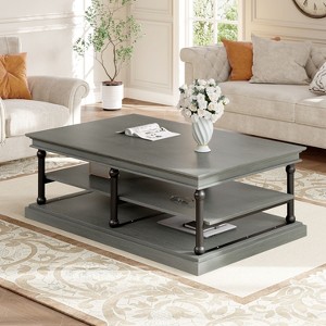 Christopher Knight Home Cortez Modern 55" Wood Coffee Table with 2 Open Storage Shelves - 1 of 4