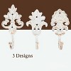 LunaLulinlk Set of 3 Cast Iron Wall Hooks Includes Screws and Anchors (6.5 In, White) - 2 of 4