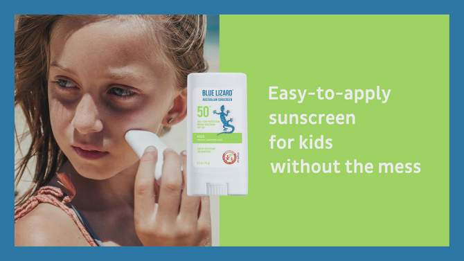 Blue Lizard Kids&#39; Mineral Sunscreen Stick&#160;for Face and Body - SPF 50+ - 0.5 oz, 2 of 8, play video