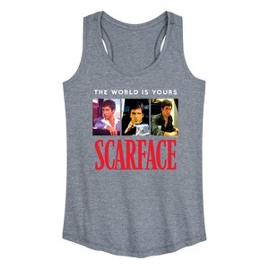 Women's - Scarface - The World Is Yours- Women's Racerback Tank Top Graphic Racerback Tank - 1 of 4