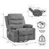 Recliner Chair - Oversized Manual Reclining Rocking Chair, 360 Swivel Glider with Cup Holder, Massage and Heat, Sofa for Adults, Living Room, Bedroom - 4 of 4