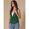 INSPIRE CHIC Women's Casual Linen Loose Faux Flap Pocket Lightweight Blazer Vest - 3 of 4