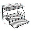 CAVINAS Twin Over Full Metal Bunk Bed,Optional Trundle,Modern Bunk Beds for Kids,Side Ladder and Full-Length Guardrail,No Box Spring Needed - 3 of 4