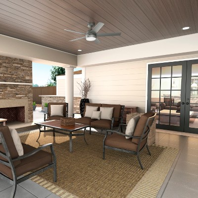 Skyflow 52" Matte Silver 5-Blade Ceiling Fan with LED Light and Remote