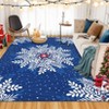 Christmas Snowflake Area Rug, Washable Non Slip Low Pile Soft Floor Carpet, Non-Shedding Throw Rug for Living Room, Bedroom - 3 of 4