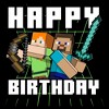 Mens Minecraft Happy Birthday Steve and Alex T Shirt - 2 of 4