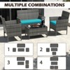 Tangkula Set Of 8 Patio Furniture Set w/Washable Cushions & Tempered Glass Coffee Table - 4 of 4