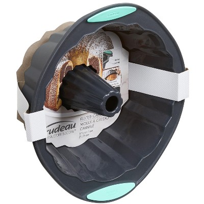 Gray and Mint Silicone Non-stick Fluted Bundt Pan