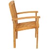 Sunnydaze Outdoor Solid Teak Wood Slat-Back Patio Dining Armchair - 2 of 4