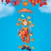 Collections Etc Colorful Autumn Scarecrow and Leaves Wind Chime Orange - 2 of 2