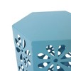 Maggift Patio End Tables, Stylish End Tables for Indoor and Outdoor Use, Ideal for Gardens, Backyard, Special Design, Blue, 14.25"*12.5"*22" - 3 of 4