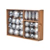 Nearly Natural Holiday Christmas 23 Count 4in. Lux Shatterproof Ornament Set with Re-Usable Storage Container, Silver - 4 of 4