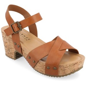 Journee Collection Womens Valentina Ankle Strap Platform Sandals - 1 of 4
