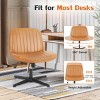 Cross-Legged Office Chair,Seat Height Ranging,No Wheels Armless  360 Degree Swivel Home Office Chair-Cuddlewood - 4 of 4
