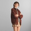 Women's Soft Suede Leather Iconic Oversized Jacket - 2 of 4