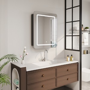 Lighted Medicine Cabinet with Mirror Wall Mounted Bathroom Mirror with Storage - 1 of 4