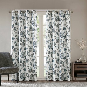 Tindra Jacquard Printed Room Darkening Panel - 1 of 4