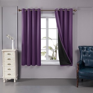 Deconovo 100 Percent Blackout Double Layers Lined Curtain (2 Panel) - 1 of 4