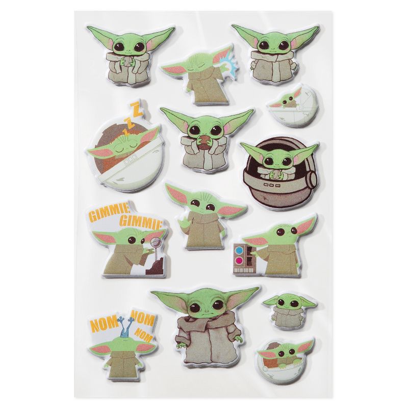 14ct Star Wars Baby Yoda Puffy Stickers, 1 of 5