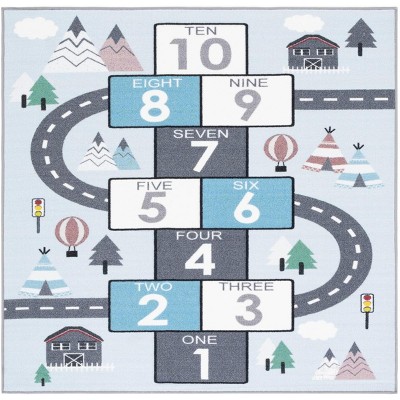 Kids Playhouse KPH226 Power Loomed Machine Washable Slip Resistant Rugs - Safavieh Kids