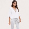 Anna-Kaci Women's V-Neck Blouse with Lace Trim Detail and 3/4 Split Sleeves Relaxed Fit - 3 of 4