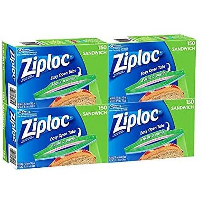 Ziploc Sandwich Bags (150 bags x 4 = 600 bags)