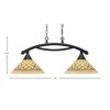 Toltec Lighting Bow 2 - Light Island Pendant Light in  Black Copper with 12" Chocolate Icing Shade - 2 of 2