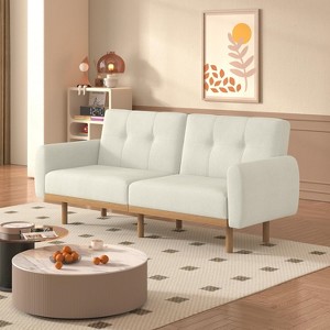 Dyonery 80 in Comfy Futon Sofa Bed,Convertible Extra Large Size Sleeper Sofa with Adjustable Backrest,Modern Loveseat Couch for Living Room - 1 of 4
