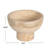 Storied Home Round Paulownia Wood Pedestal Bowl - 2 of 4