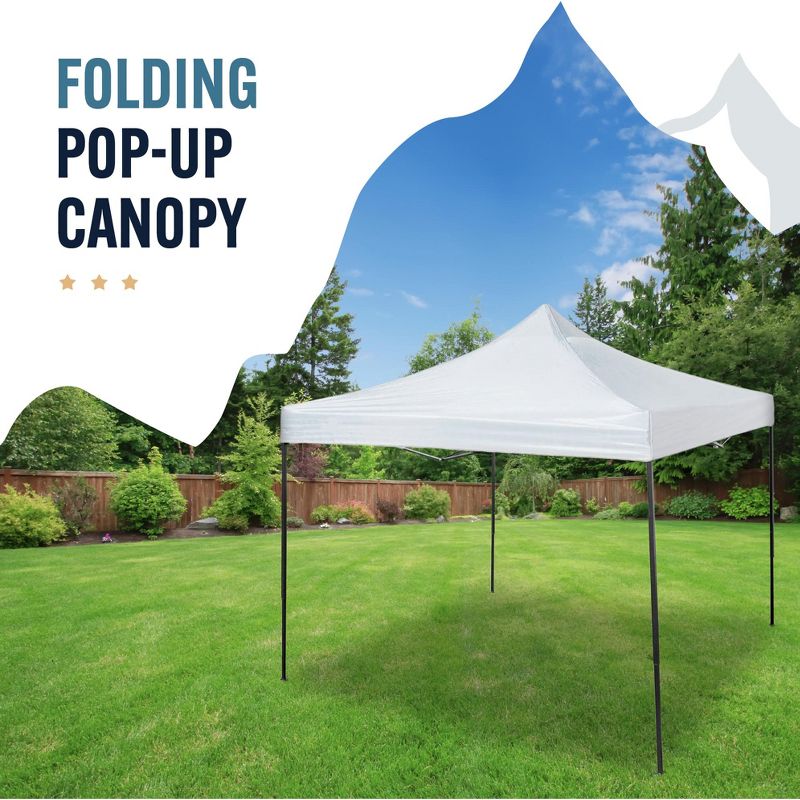 Trappers Peak 6 1/2-by-6 1/2-Foot Folding Pop-Up Shade Canopy, White, 2 of 6