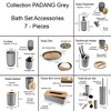 Evideco French Home Goods Padang Collection 7-Piece Bathroom Accessory Set with Bamboo Accent – Soap Dispenser, Tumbler, Soap Dish.... - 4 of 4