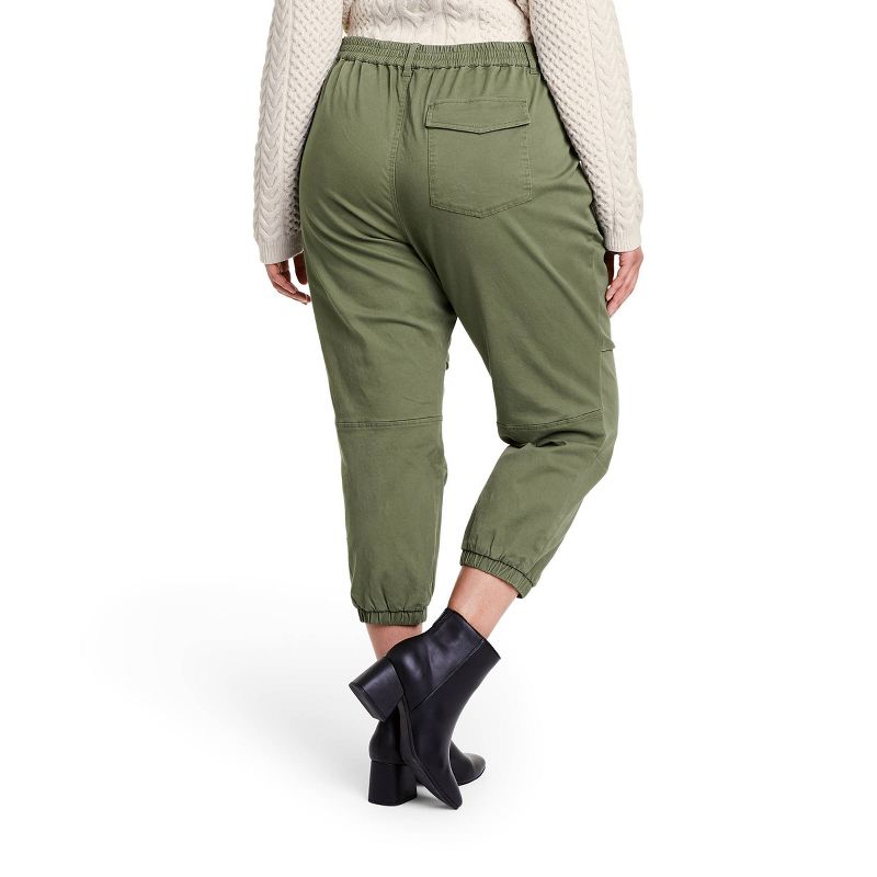 Women&#39;s Plus Size High-Rise Woven Ankle Pants - Nili Lotan x Target Olive Green 2X, 3 of 5