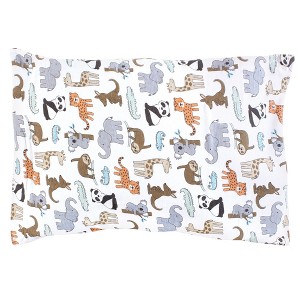 Hudson Baby Cotton Toddler Pillow Case, Zoo Animals, One Size - 1 of 2