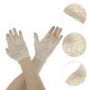 Unique Bargains Women's Floral Half Finger Sunblock Fingerless Gloves 1 Pair - 2 of 4