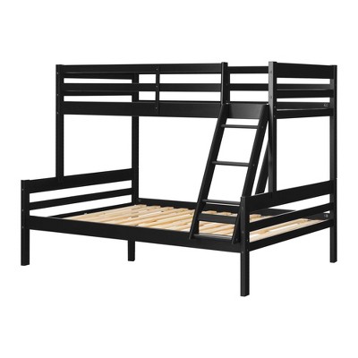 Induzy Solid Wood Kids' Bunk Beds Matte Black - South Shore: Twin Loft Bed, Unupholstered, Ages 0-9, No Box Spring Needed
