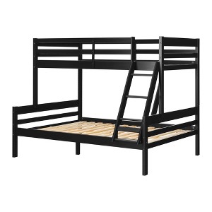 Induzy Solid Wood Kids' Bunk Beds Matte Black - South Shore: Twin Loft Bed, Unupholstered, Ages 0-9, No Box Spring Needed - 1 of 4