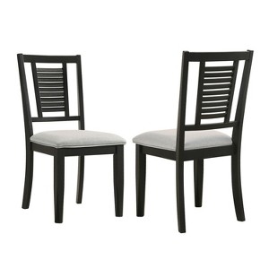 Simple Relax Set of 2 Upholstered Dining Side Chairs with Louvered Back - 1 of 4