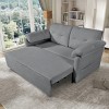 Queen Size Convertible Sleeper Sofa Bed with Casters, Compact Pull-Out Chenille Loveseat for Small Apartments or Offices–The Pop Home - 2 of 4