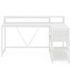 Resenkos Computer Desk, Office Desk, Study Desk,Reversible L-Shaped Desk, Industrial Corner Desk with Drawer & Shelves,White - 3 of 4