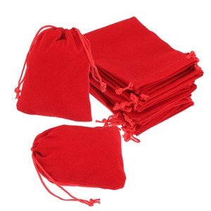 Unique Bargains Velvet Wedding Favor Party Small Jewelry Drawstrings Pouches Gift Bags - 1 of 4