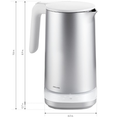 Silver 1-Liter Stainless Steel Electric Kettle with Cool Touch