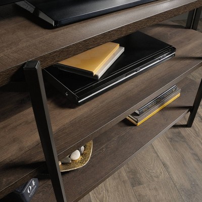 North Avenue Smoked Oak Industrial TV Stand with Metal Frame