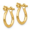 Black Bow Jewelry Small Shackle Link Screw Post Hoop Earrings in 14k Yellow Gold - 2 of 4
