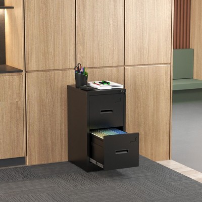 NicBex Locking File Cabinet with Drawers, Metal Space Saving Vertical Cabinet for Home & Office, Fits Letter/A4/Legal Files, Assembly Required, Black