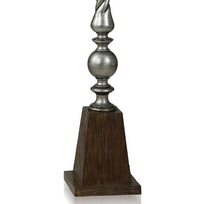 Elegant Silver Swirl 65" Floor Lamp with Double Pull Chain