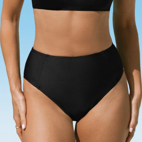 Women's Lycra Black Standard Rise Bikini Bottom Swimsuit - Cupshe-l-black :  Target